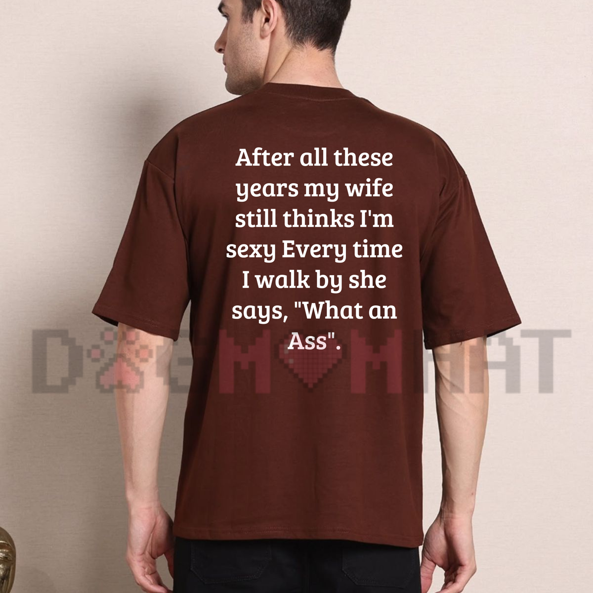 Mens Casual Back Graphic Funny Married Husband T-Shirt