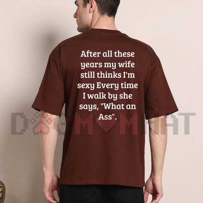 Mens Casual Back Graphic Funny Married Husband T-Shirt