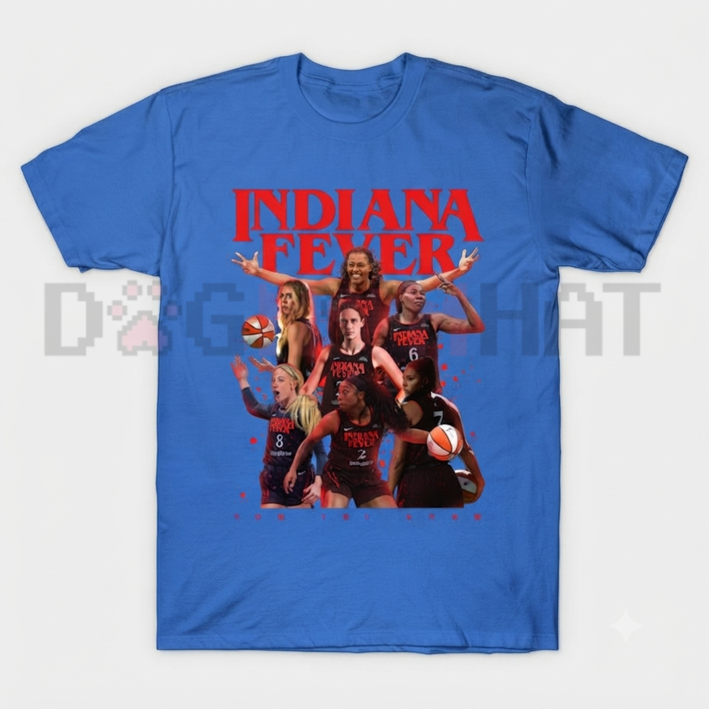 Indiana Fever WNBA Hoops Graphic Tee - Red & Blue Basketball Pride Fan Shirt