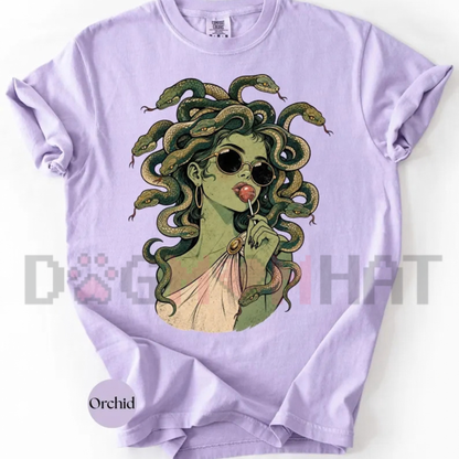 Medusa Lollipop Retro Spooky Cute Graphic T-Shirt