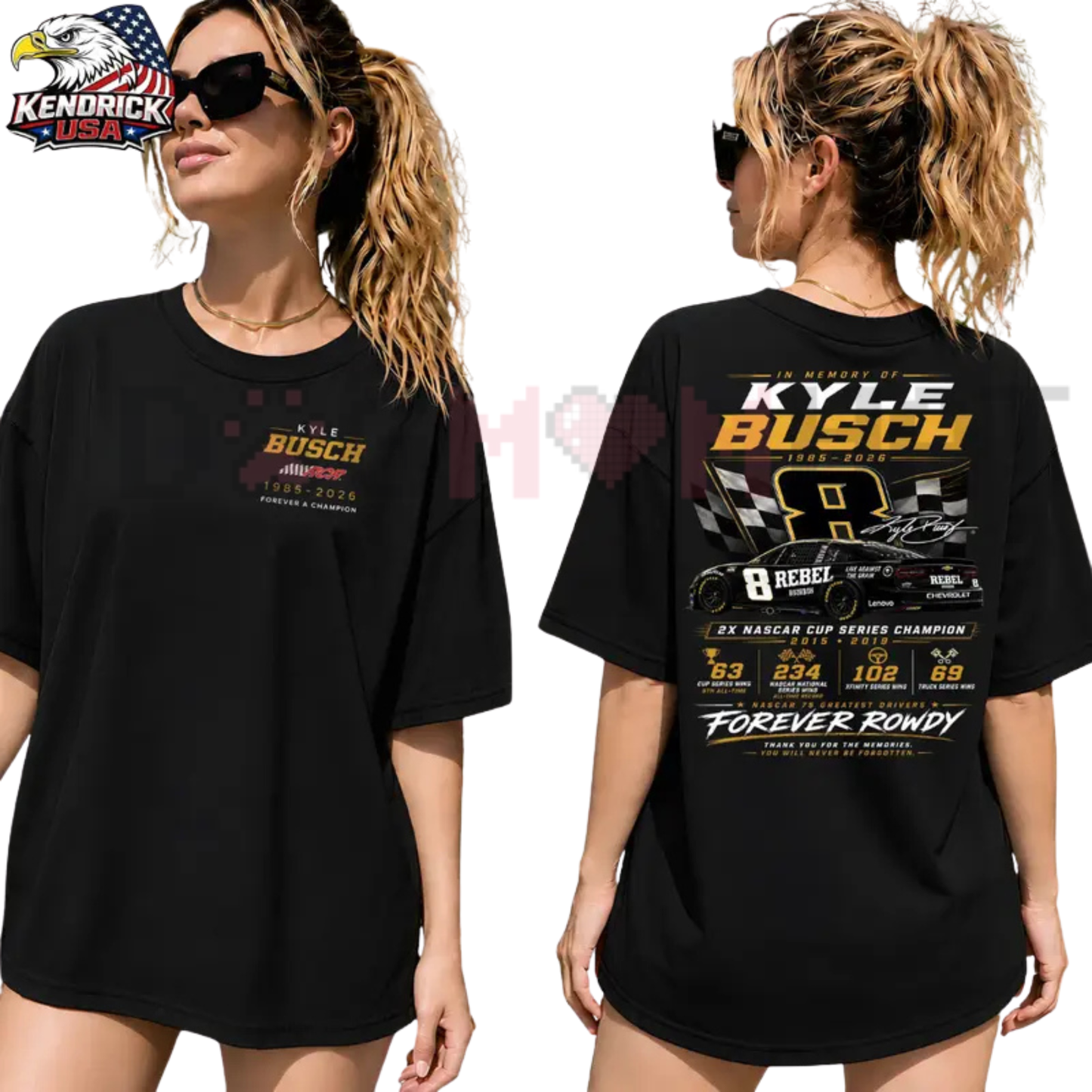 Kyle Busch "Forever Rowdy" Memorial Tribute T-Shirt