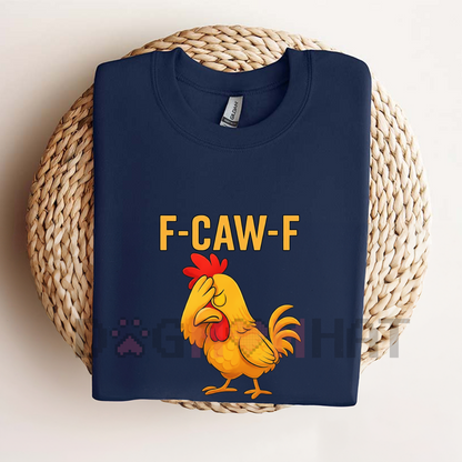 F-Caw-F Chicken Graphic Tee – Funny Rooster Meme Shirt, Unisex Casual Streetwear Top