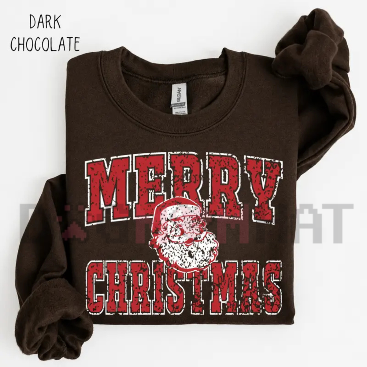 Merry Christmas Santa Collage Sweatshirt – Retro Santa University Crewneck