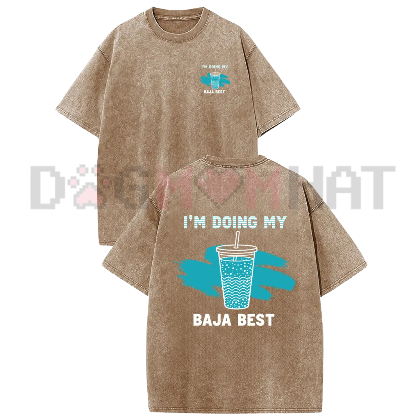 Holafish Women's Doing My Best Washed T-Shirt - Vintage Drink Graphic Tee