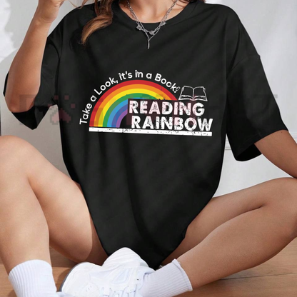 Retro Reading Rainbow Graphic Tee - Vintage "Take A Look It's In A Book" Shirt