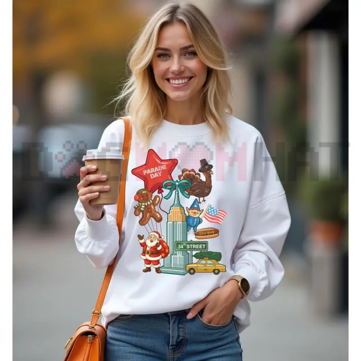 Festive Friction Crewneck – Thanksgiving Day Parade New York Holiday Graphic Sweatshirt