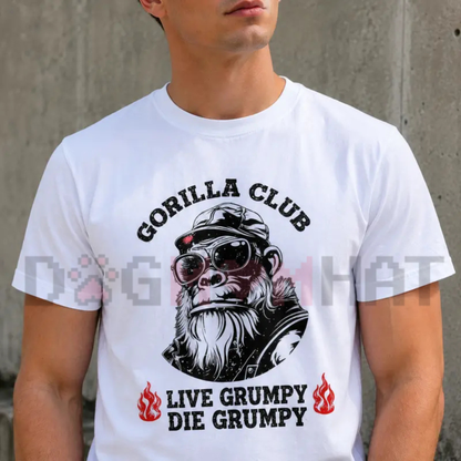 "Gorilla Club Retro Flame" Graphic T-Shirt