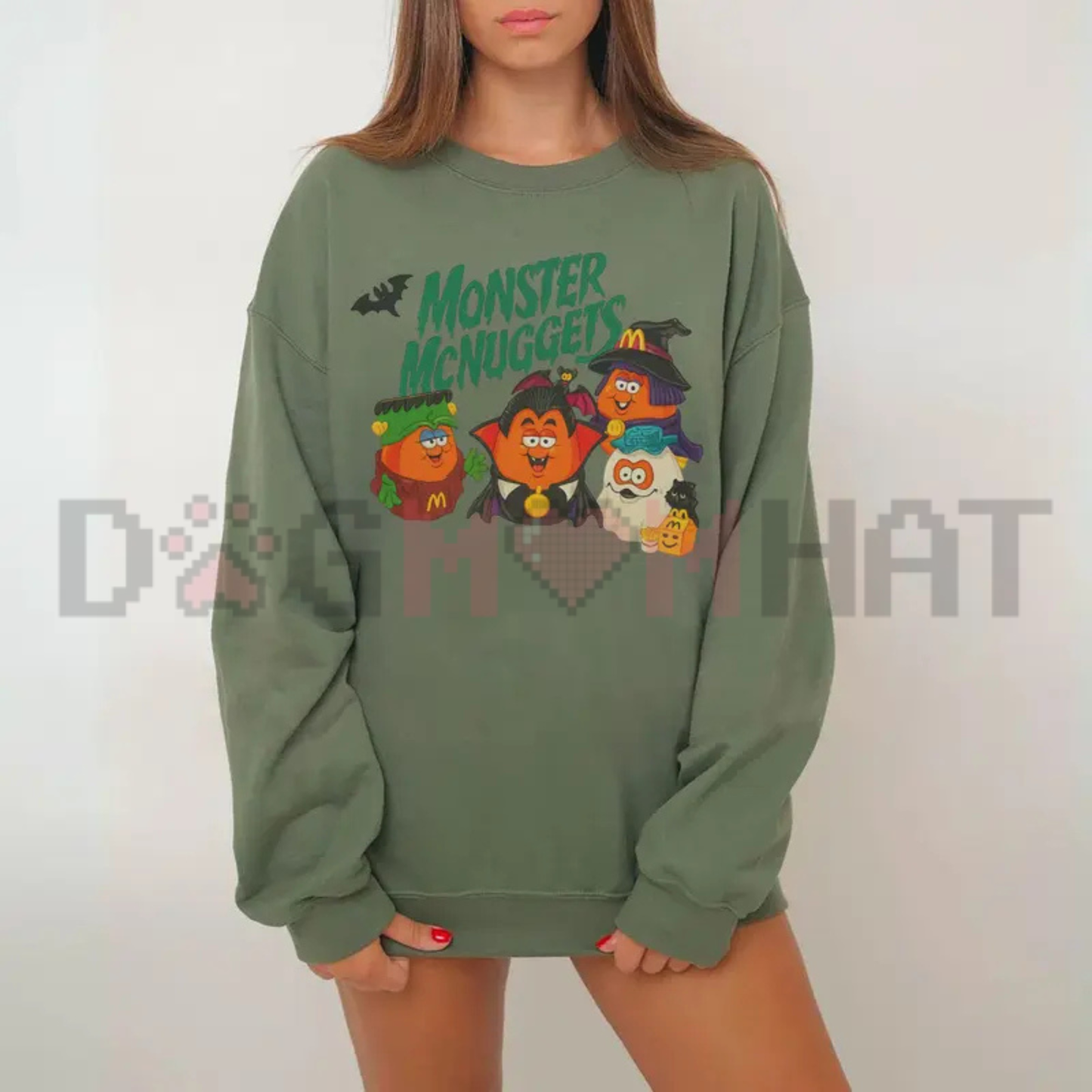 90s Retro Monster Nuggets Graphic Sweatshirt - Vintage Halloween Summerween Soft Cotton Unisex Pullover