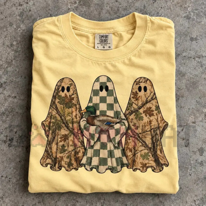 Comfort Colors® Hunting Season Ghosts T-Shirt - Camo Mallard Duck Halloween Graphic Tee