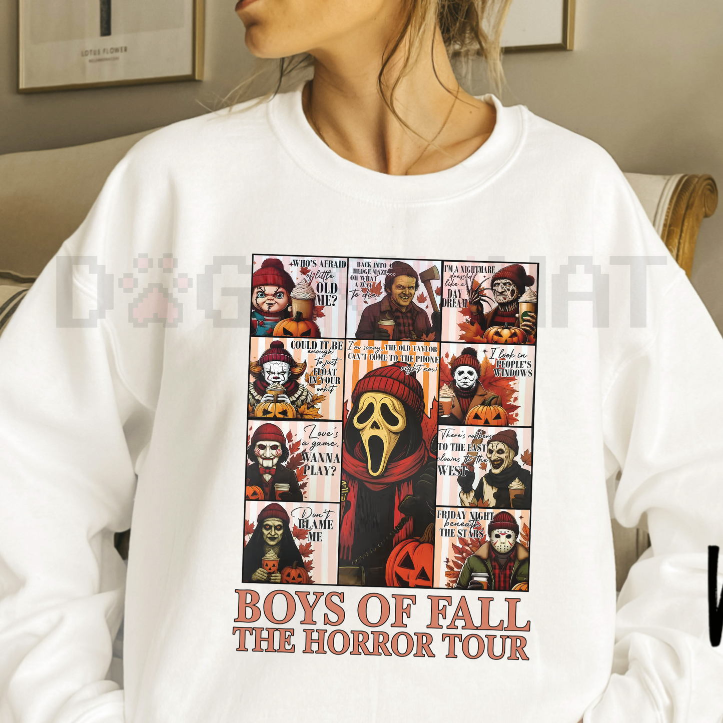 Boys of Fall The Horror Tour Sweatshirt – Fall Horror Killers Pullover, Cozy Season Scary Movie Fan Gift