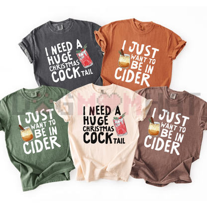 Festive Friction Tee – "Naughty & Unfiltered" Funny Couples Christmas Graphic Shirt