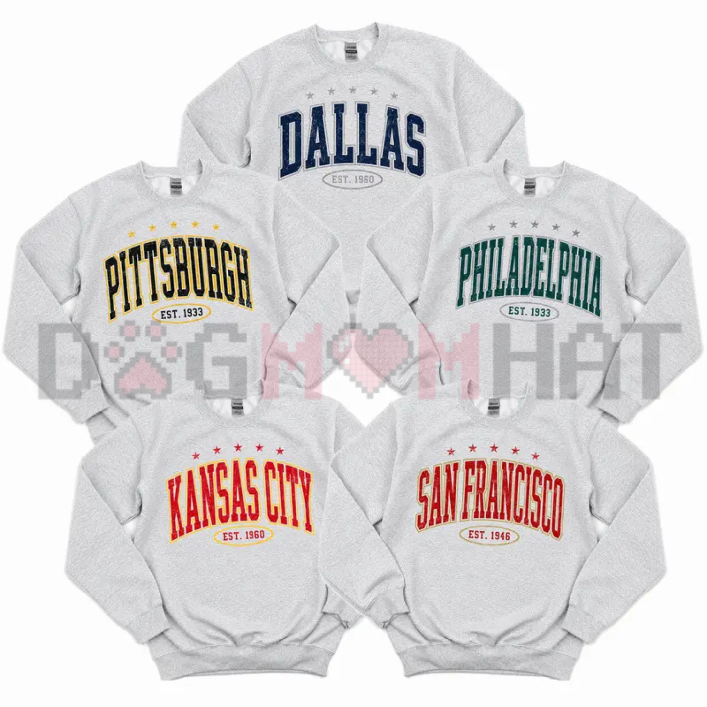 All Team Vintage Football Athletic Sweatshirt - Retro Game Day Sports Crewneck Fleece Pullover