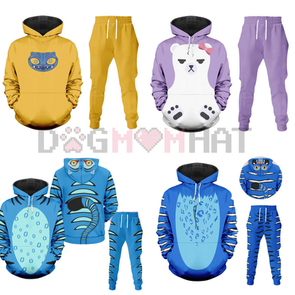 Derpy Tiger Costume Hoodie Jogger – Kpop Demon Hunters Outfit, Huntrix Kpop Cosplay, K-pop Movie Gift