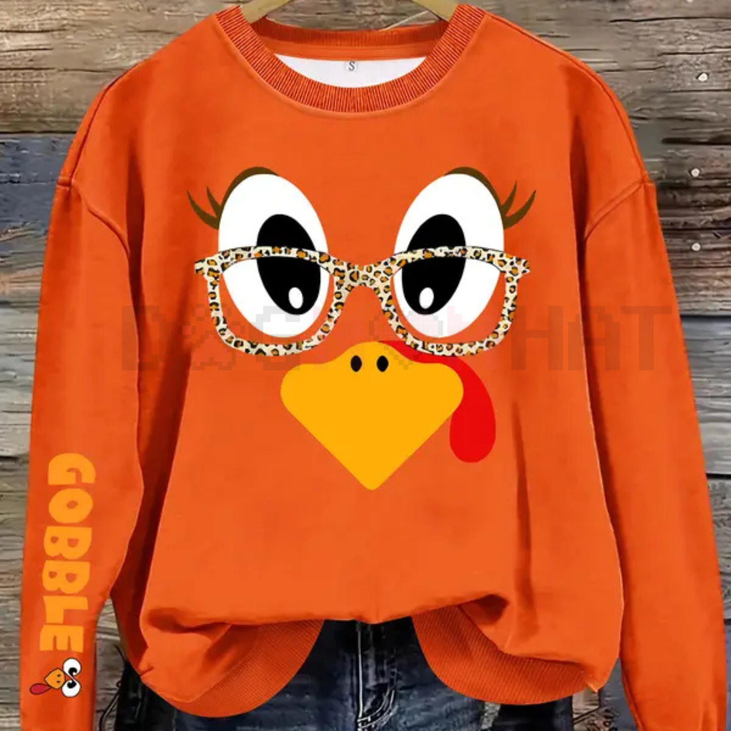 Women's Casual Thanksgiving Turkey Print Pullover Sweater
