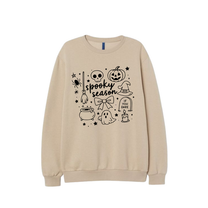 Spooky Season Cream Sweatshirt - Cozy Halloween Crewneck