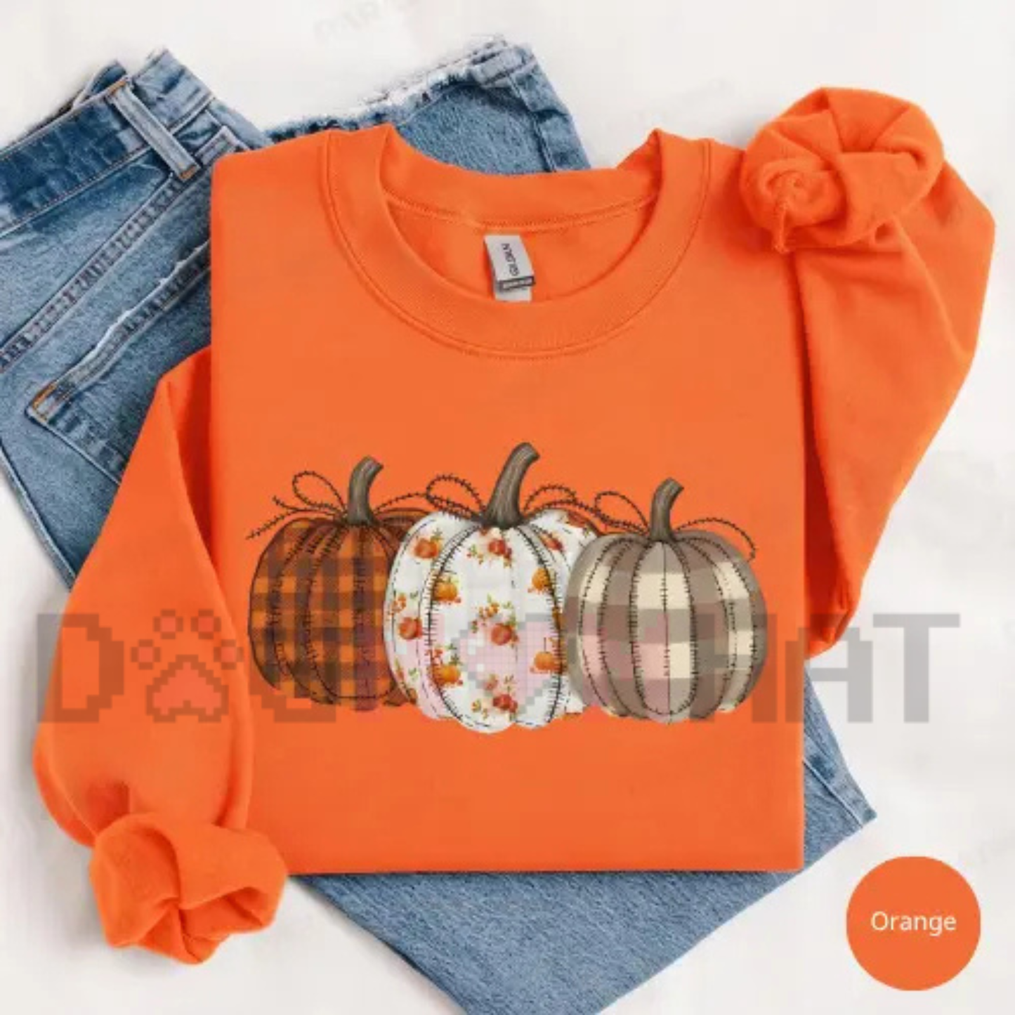 Bohemian Harvest Floral Pumpkin Top - Cute Autumn Patch Gildan Cozy Sweatshirt & Cotton T-Shirt