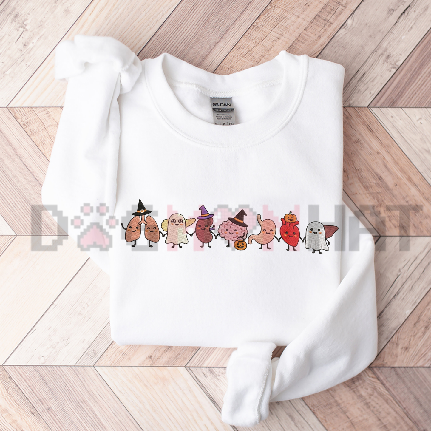 Halloween Anatomy Sweatshirt - Embroidered Medical Spooky Season Nurse & Doctor Crewneck