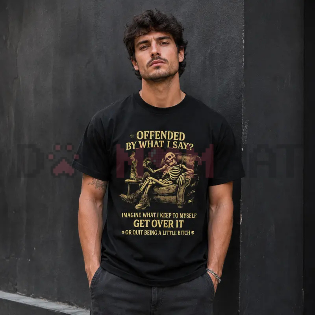 Sarcastic Skeleton & Beer Black Short-Sleeve Graphic Tee - Soft Cotton Unisex Funny Casual T-Shirt