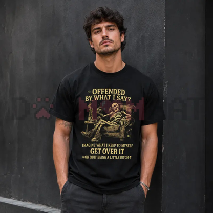 Sarcastic Skeleton & Beer Black Short-Sleeve Graphic Tee - Soft Cotton Unisex Funny Casual T-Shirt