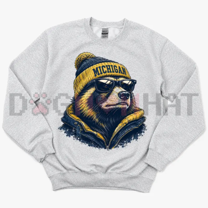 Gridiron Spirit Animal City Graphic Sweatshirt - Retro College Game Day Pullover Classic Sports Apparel