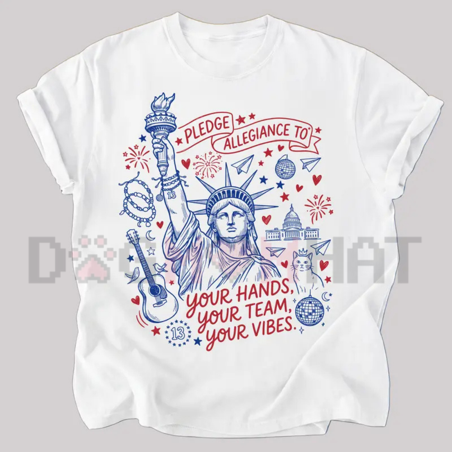 "Pledge Allegiance To Your Hands, Team, Vibes" Tee