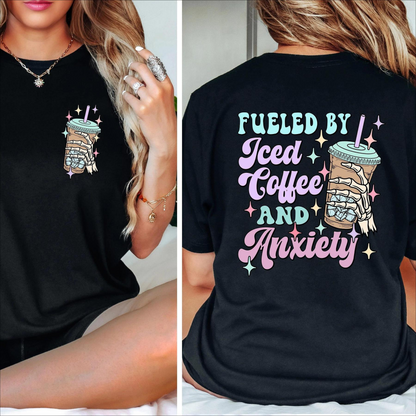 Mental Health T-Shirt – "Iced Coffee & My Brain" Graphic Tee