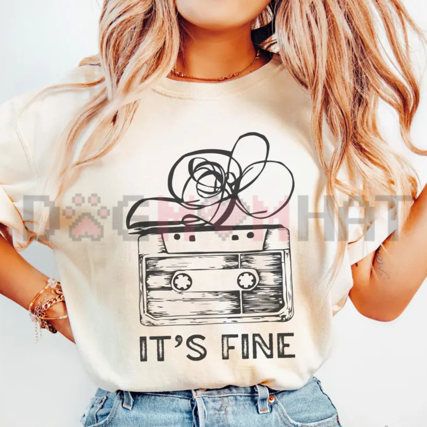 It's Fine Retro Cassette Tape Graphic Tee - Funny 80s 90s Music Vintage Cotton Unisex T-Shirt