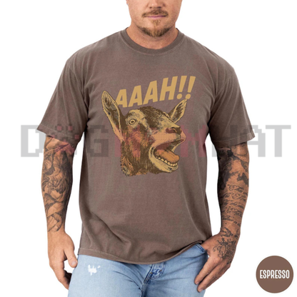 Funny Halloween Goat Meme T-Shirt - Comfort Colors® Quirky Farm Animal Graphic Tee