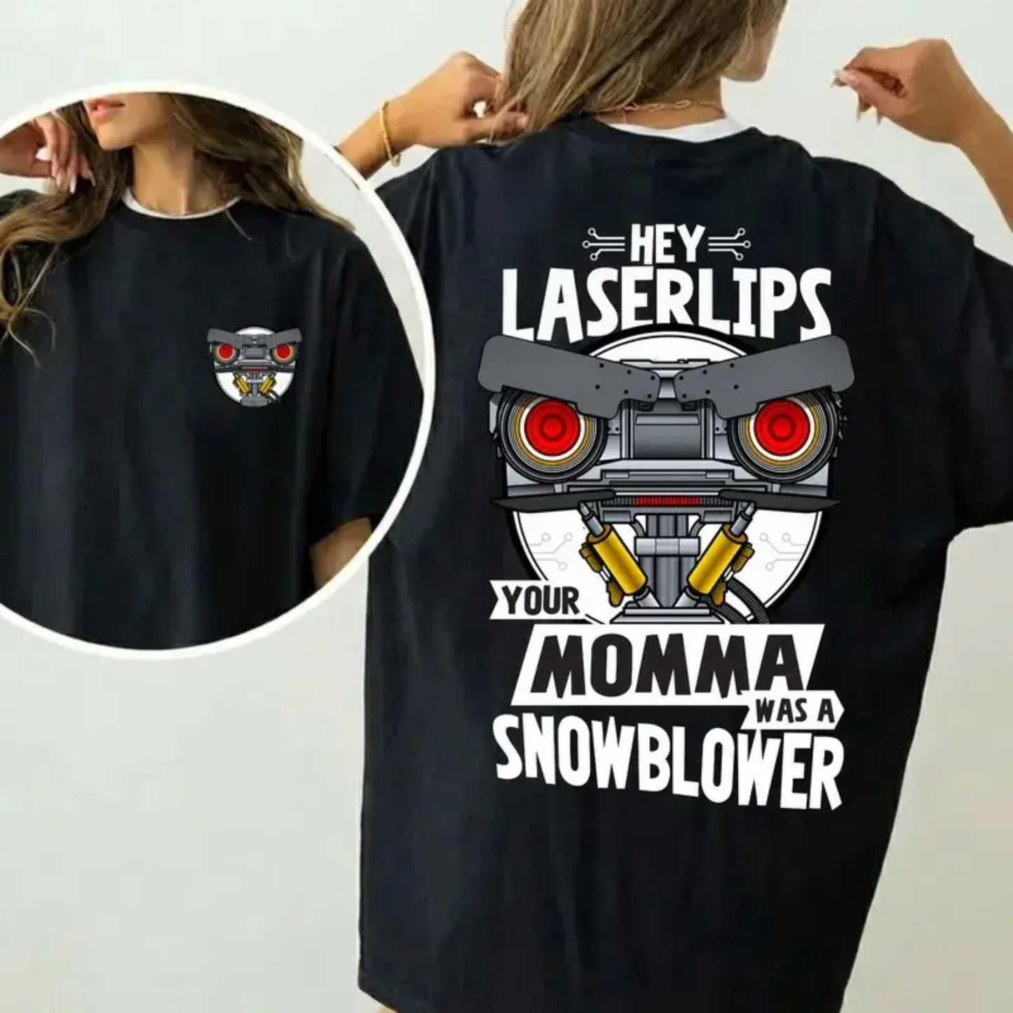 Johnny 5 Retro Sci-Fi Comedy Tee - Classic 80s Movie Laser Lips Pure Cotton Unisex T-Shirt