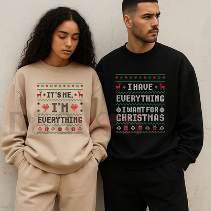 Funny Santa Couples Christmas Graphic Sweatshirt