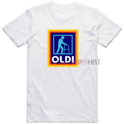 Men's Funny "Oldi" Parody T-Shirt – Golf Gift for Dad, Unisex, Casual Regular Fit Tee