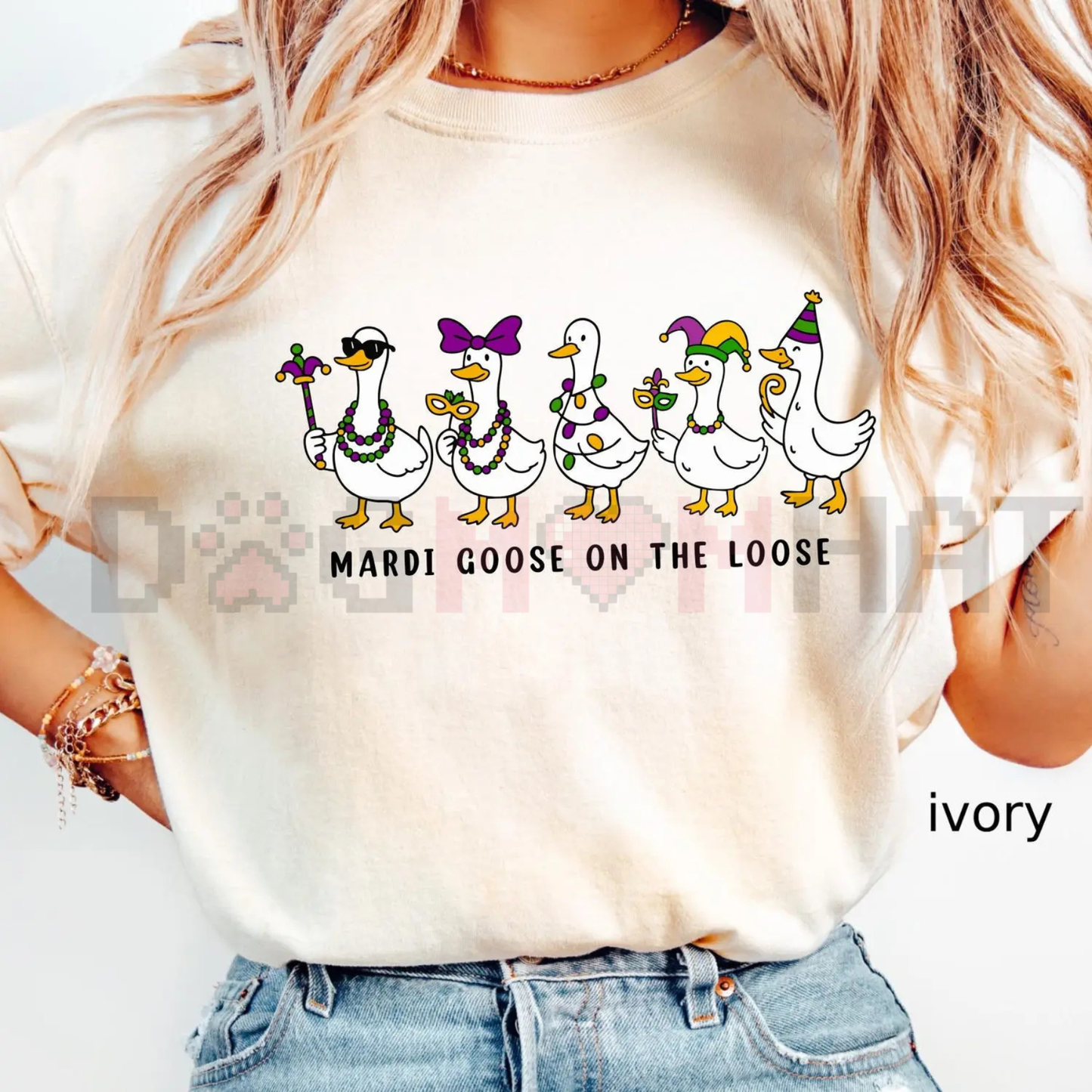 Retro Mardi Gras Silly Goose T-Shirt