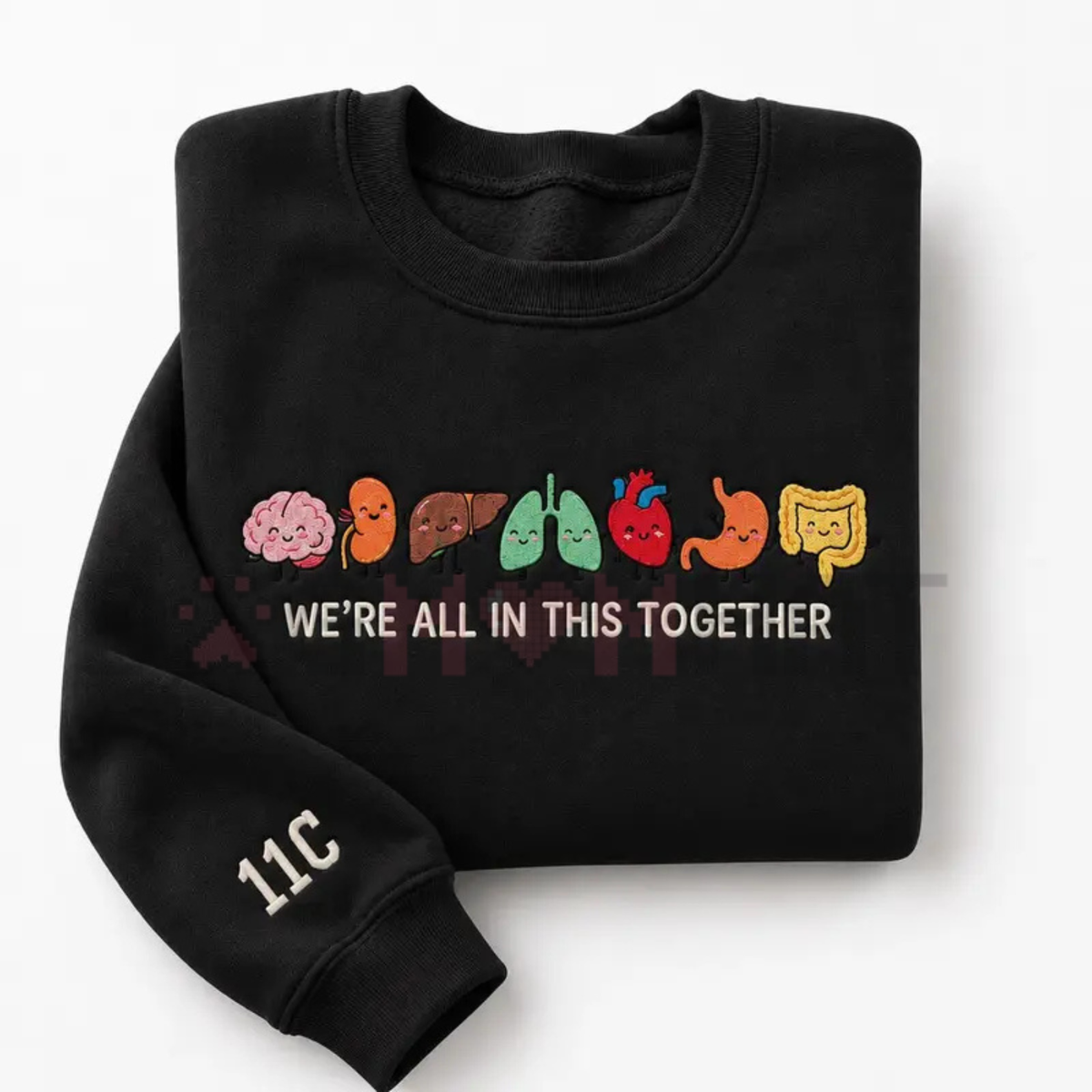 Parke Horizon – Funny Anatomy Embroidered Sweatshirt | Cute Body Organs Medical Humor Crewneck