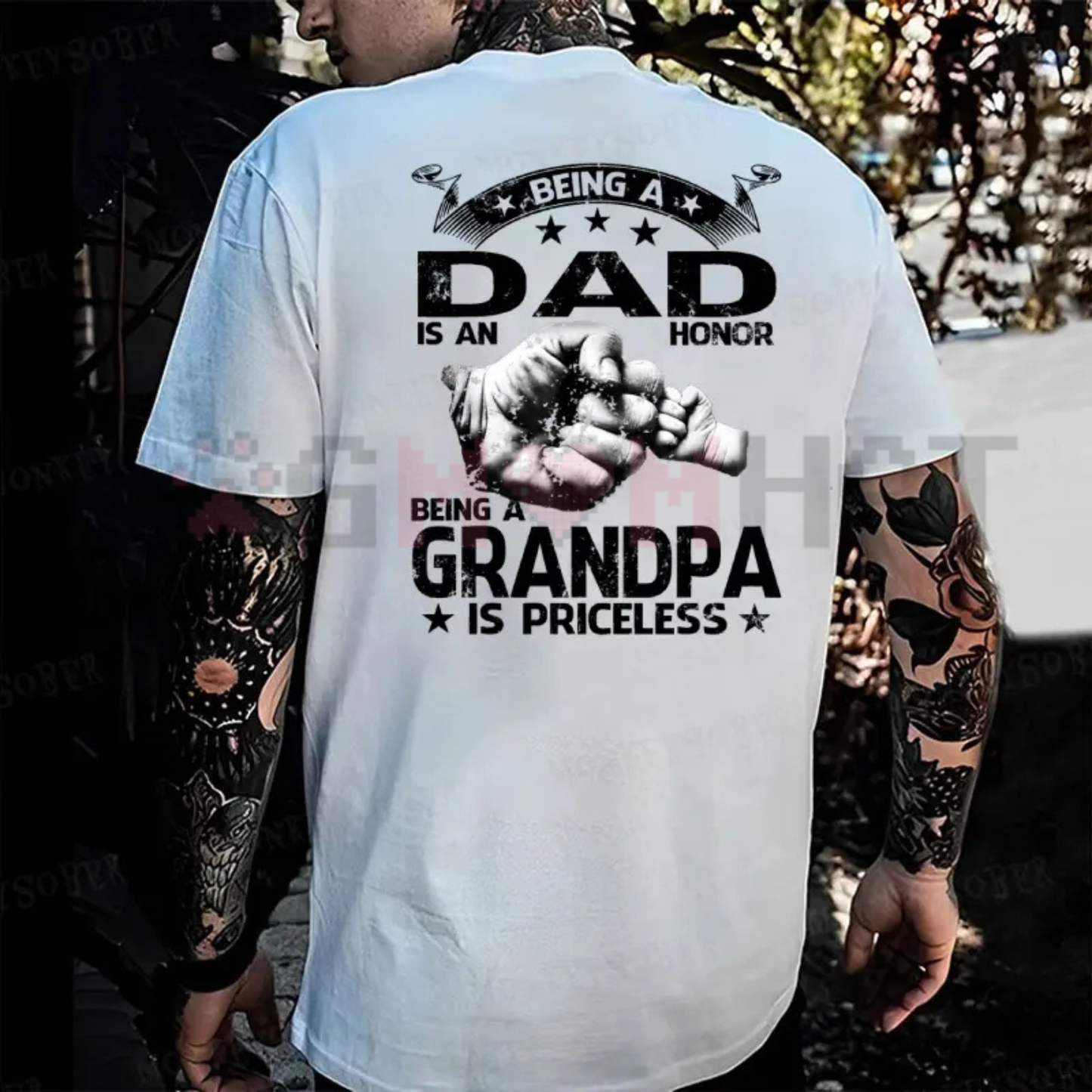 Priceless Patriarch Heritage Graphic Tee - Pure Cotton Dad & Grandpa Honor Unisex Crewneck T-Shirt