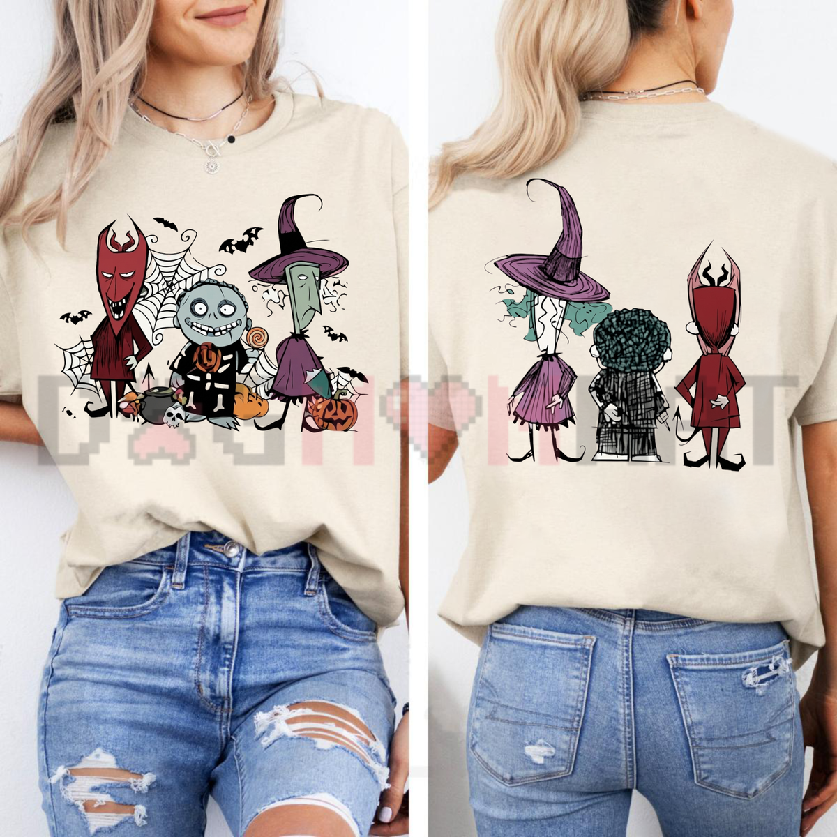 Spooky Trio Halloween Graphic T-Shirt