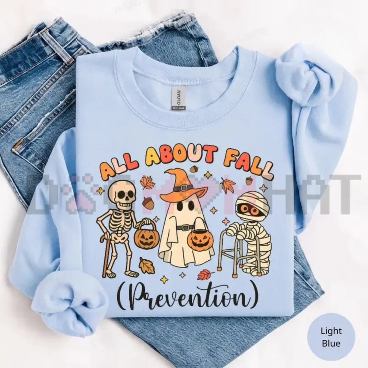 All About Fall Prevention Sweatshirt - Halloween Physical Therapy & Thanksgiving Nurse Crewneck