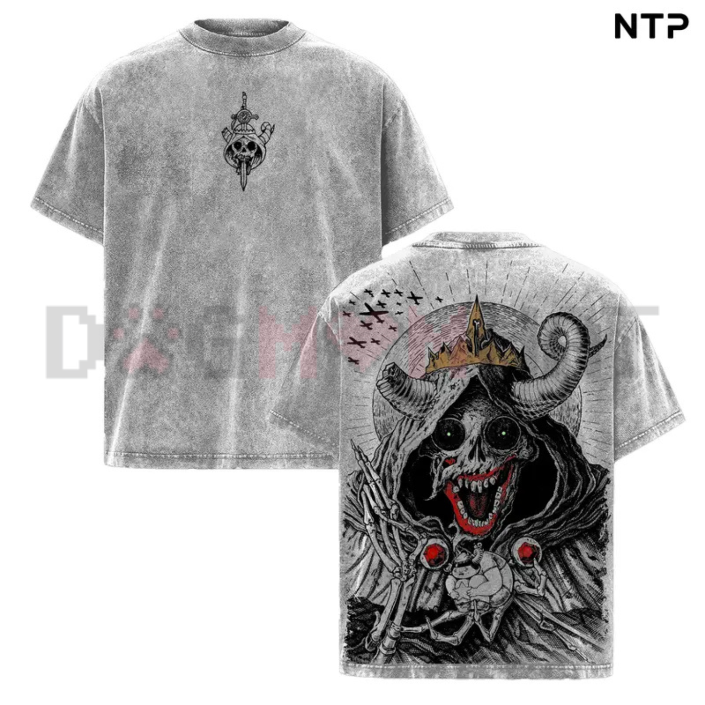 The Lich Adventure Time Vintage Washed Oversized T-Shirt - Grunge Graphic Tee