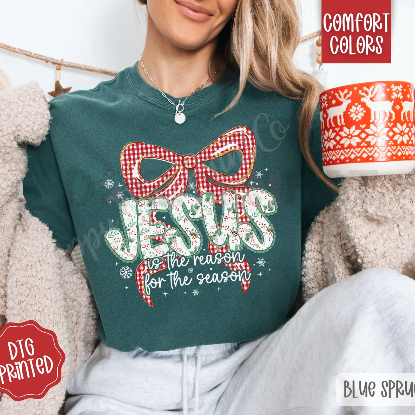 "Jesus Is The Reason For The Season" Comfort Colors® Tee – Modern Christian Christmas Shirt