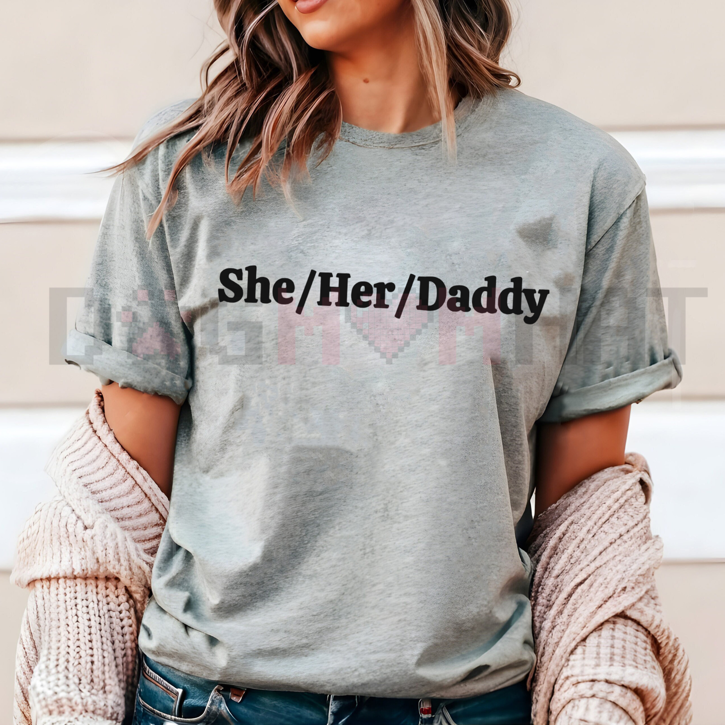 "She Her Daddy" Lesbian Pride Pronouns Humor Gay T-Shirt