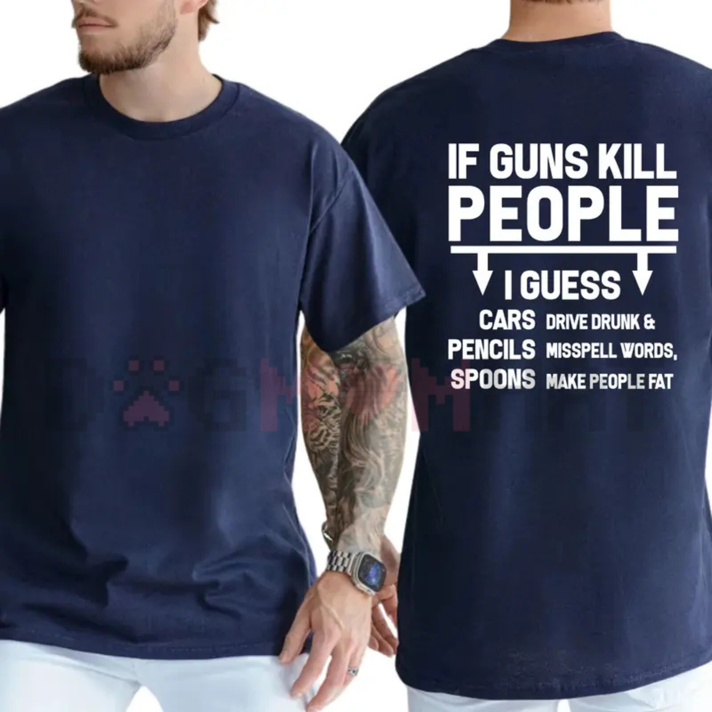 Funny "If Guns K People Then I Guess" Satire Tee