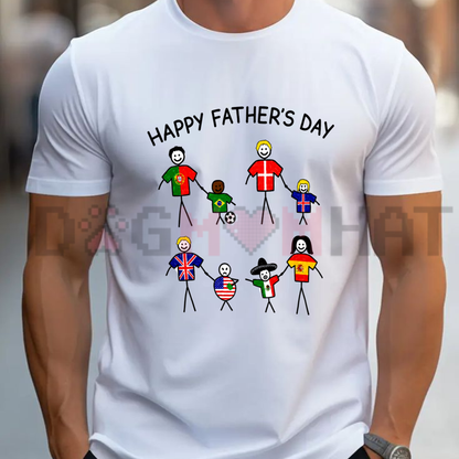 Ultimate Football Dad Stick Figure Tee - Funny Soccer Meme Pure Cotton Father's Day Graphic T-Shirt
