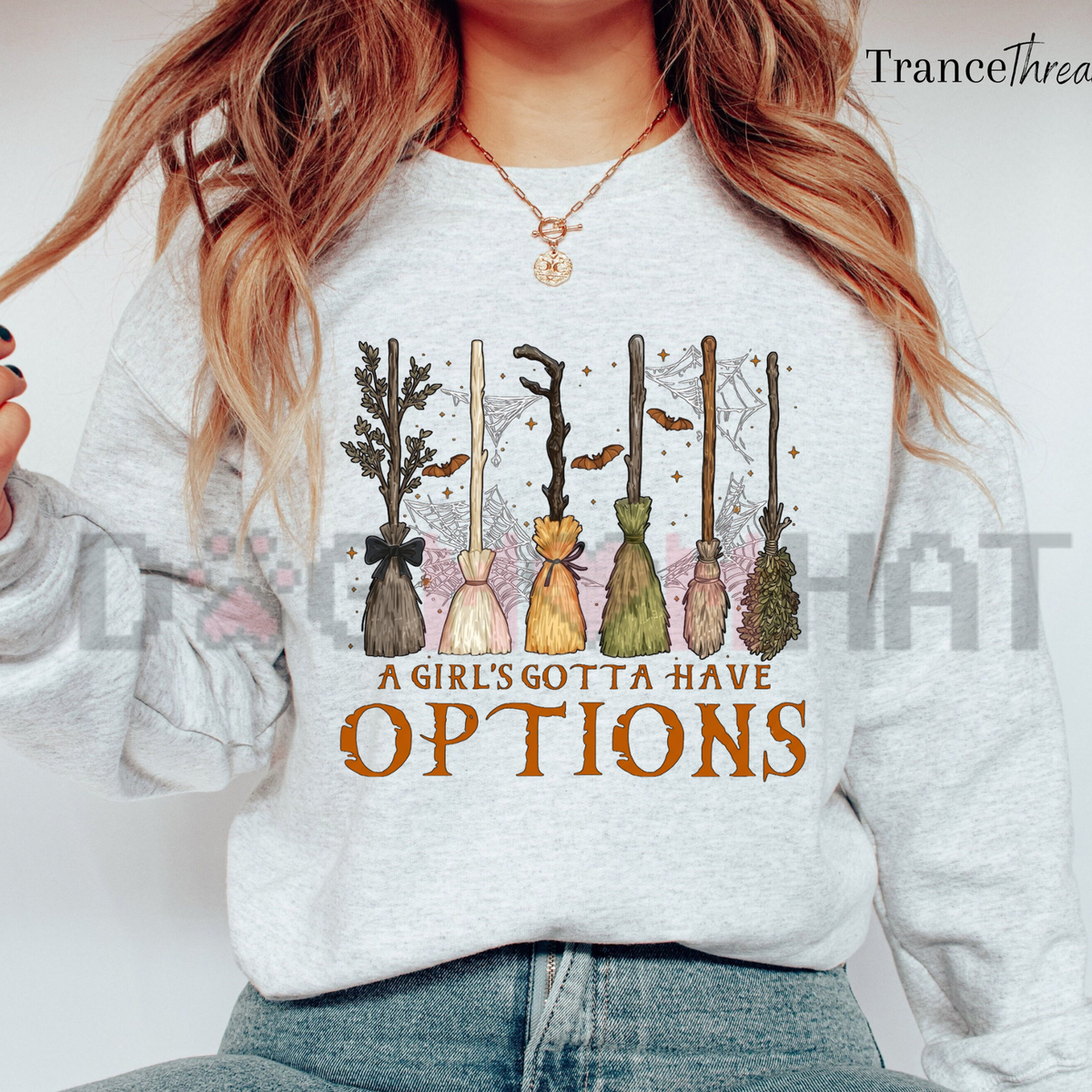 A Girl Gotta Have Options Retro Halloween Y2K Graphic Fleece Sweatshirt