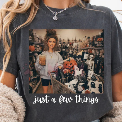 Comfort Colors Just A Few Things Halloween Shirt - Doll Face Spooky Shopping Tee