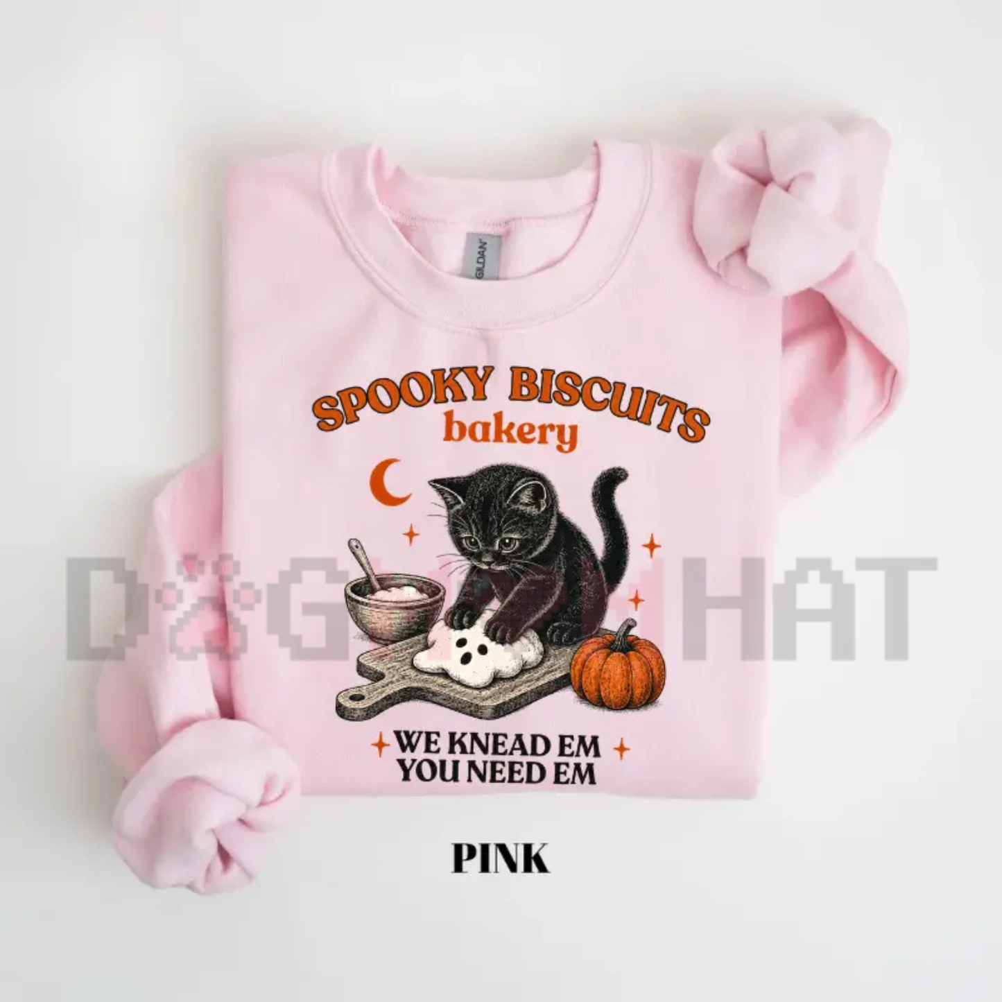 Kitty Biscuits Halloween Sweatshirt - Spooky Season Black Cat Fall Crewneck