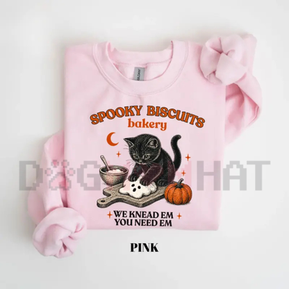 Kitty Biscuits Halloween Sweatshirt - Spooky Season Black Cat Fall Crewneck