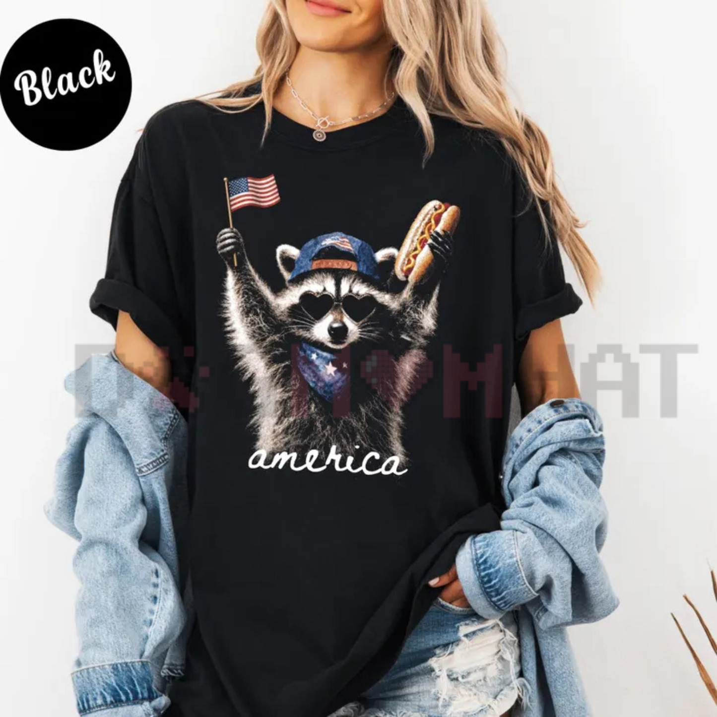 Feral & Free Raccoon Funny Patriotic Tee