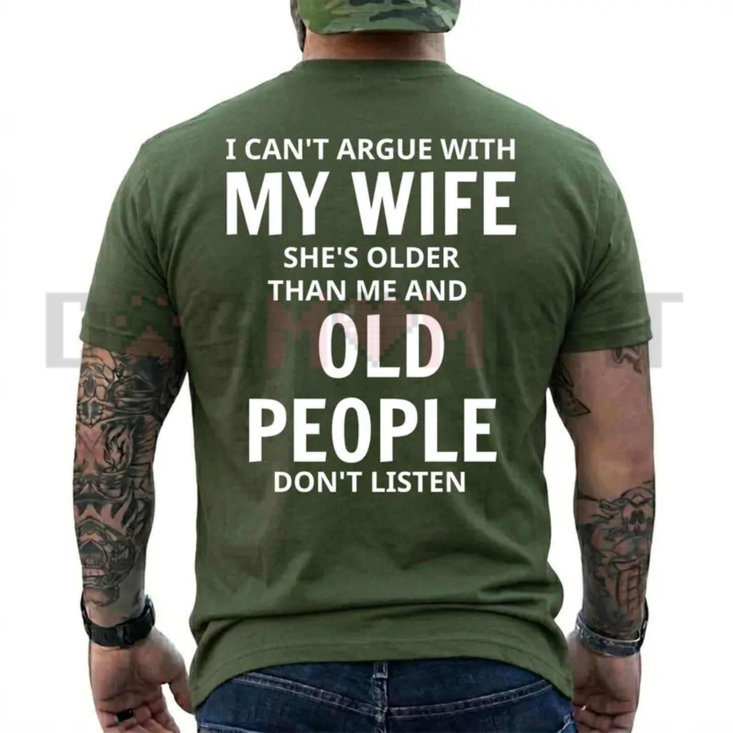 Bold Age Gap Humor Graphic Tee - Funny She's Older Than Me Husband Sarcastic Pure Cotton Shirt