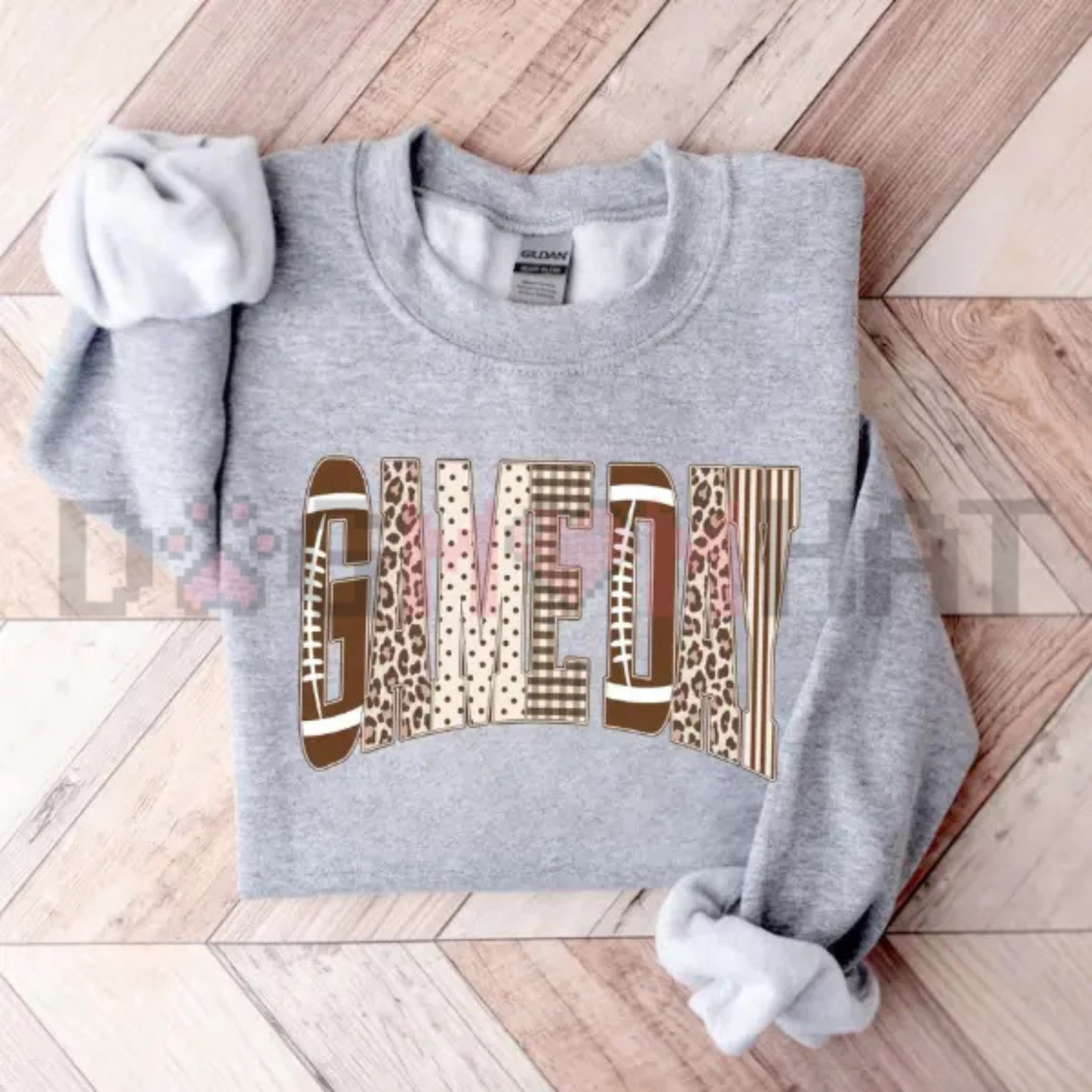 Preppy Game Day Touchdown Football Sweatshirt - Leopard Checkered Gingham Football Mom Soft Cotton Unisex Pullover