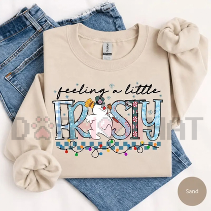 Feeling A Little Frosty Cute Snowman Christmas Fleece Sweatshirt