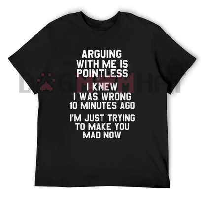 Unbeatable Debate Champion Graphic Tee - Funny Sarcastic Quote Black Pure Cotton Men's Shirt